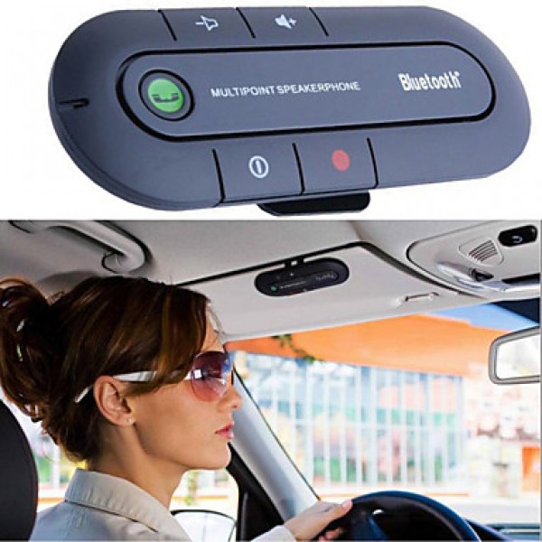 Slim Magnetic Bluetooth Handsfree In Car Phone Kit Wireless Speaker Visor Clip  