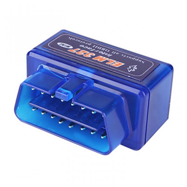 Super Mini ELM327 Bluetooth OBD2 V1.5 Car Diagnostic Interface Tool - Blue  