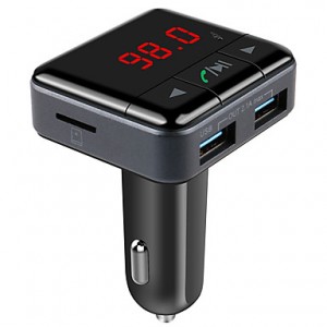 Intelligent APP Controller Factory Bluetooth FM Transmitter With Dual USB Charger(5V/2.1A) Supports U- Disk &amp; TF Card  