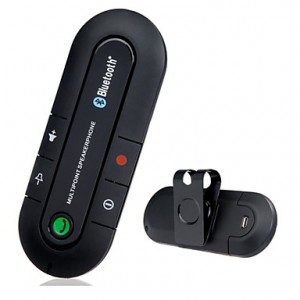 Bluetooth Handsfree Car Kit Clipped On Car Sun Visor, Bluetooth 4.0 Can Support Two Phones Simultaneously  
