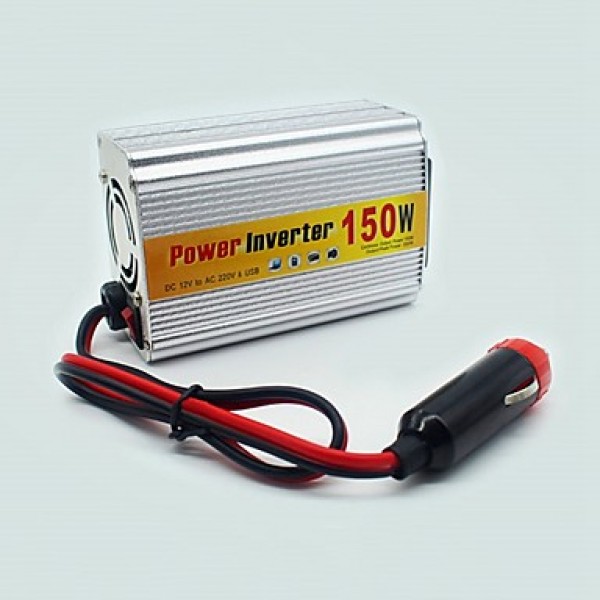 ZIQIAO 150W Portable Car Power Inverter Adapater Charger Converter Transformer DC 12V to AC 220V  