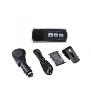 Bluetooth Handsfree Car Kit Clipped On Car Sun Visor, Bluetooth 3.0 Can Support Two Phones Simultaneously  